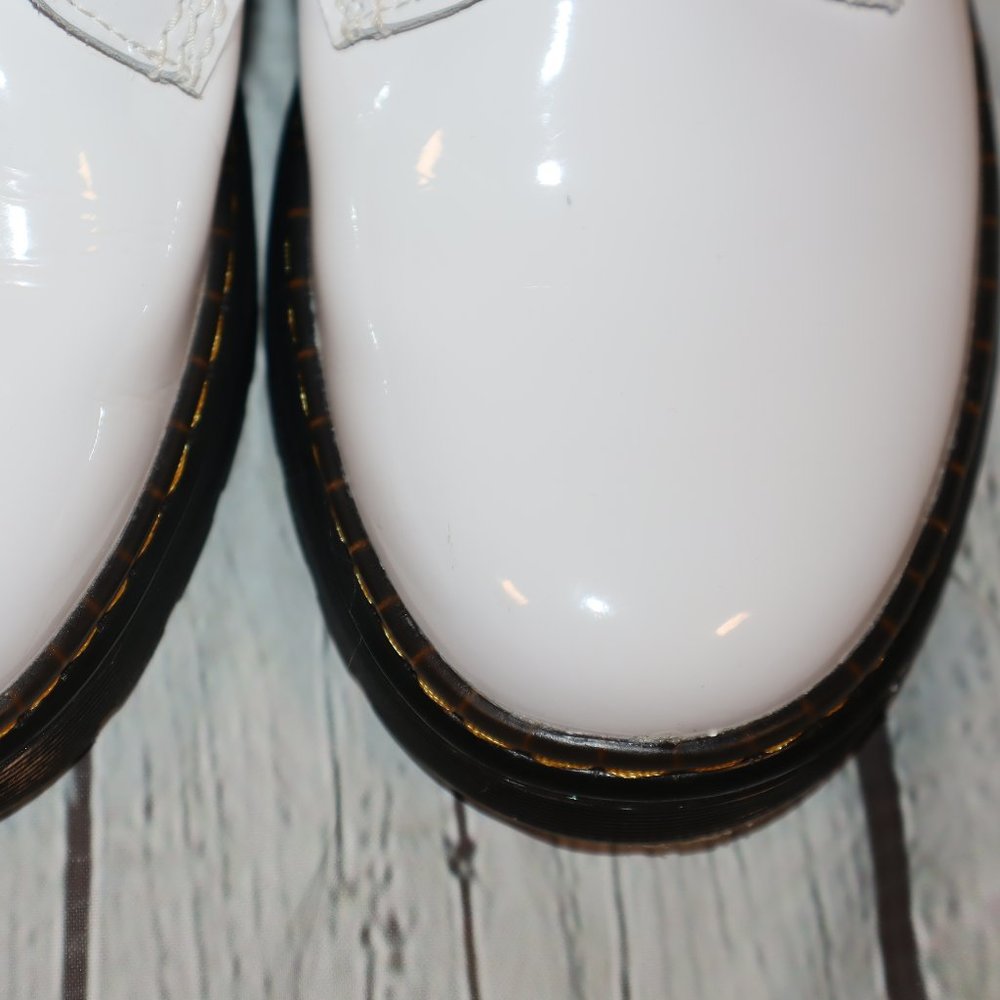 Dr. Martens Zavala White Patent Leather 8-Eye Combat Boots Women's Size 8 - Picture 6 of 13